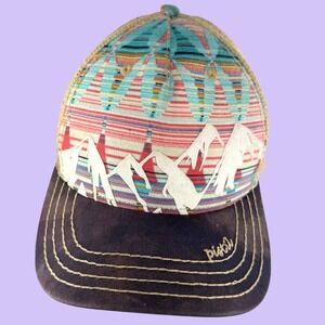 Pistil Pacific Crest Hat Women OSFM Mountain Trucker Mesh Snapback Cap Ski